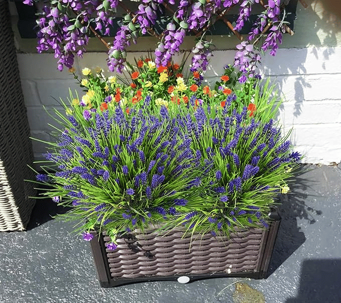 49% OFF🔥Lavender Artificial Flowers,UV Resistant Outdoor Fake Plants(1 Bundle length 13.8inches)