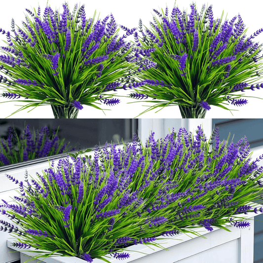 49% OFF🔥Lavender Artificial Flowers,UV Resistant Outdoor Fake Plants(1 Bundle length 13.8inches)