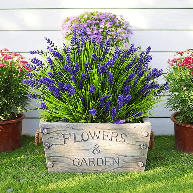 49% OFF🔥Lavender Artificial Flowers,UV Resistant Outdoor Fake Plants(1 Bundle length 13.8inches)