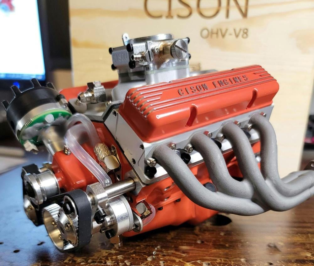 Gasoline OHV V8 Small-block Engine Model Kits 4-Stroke 44cc Water-Cooled 1/6