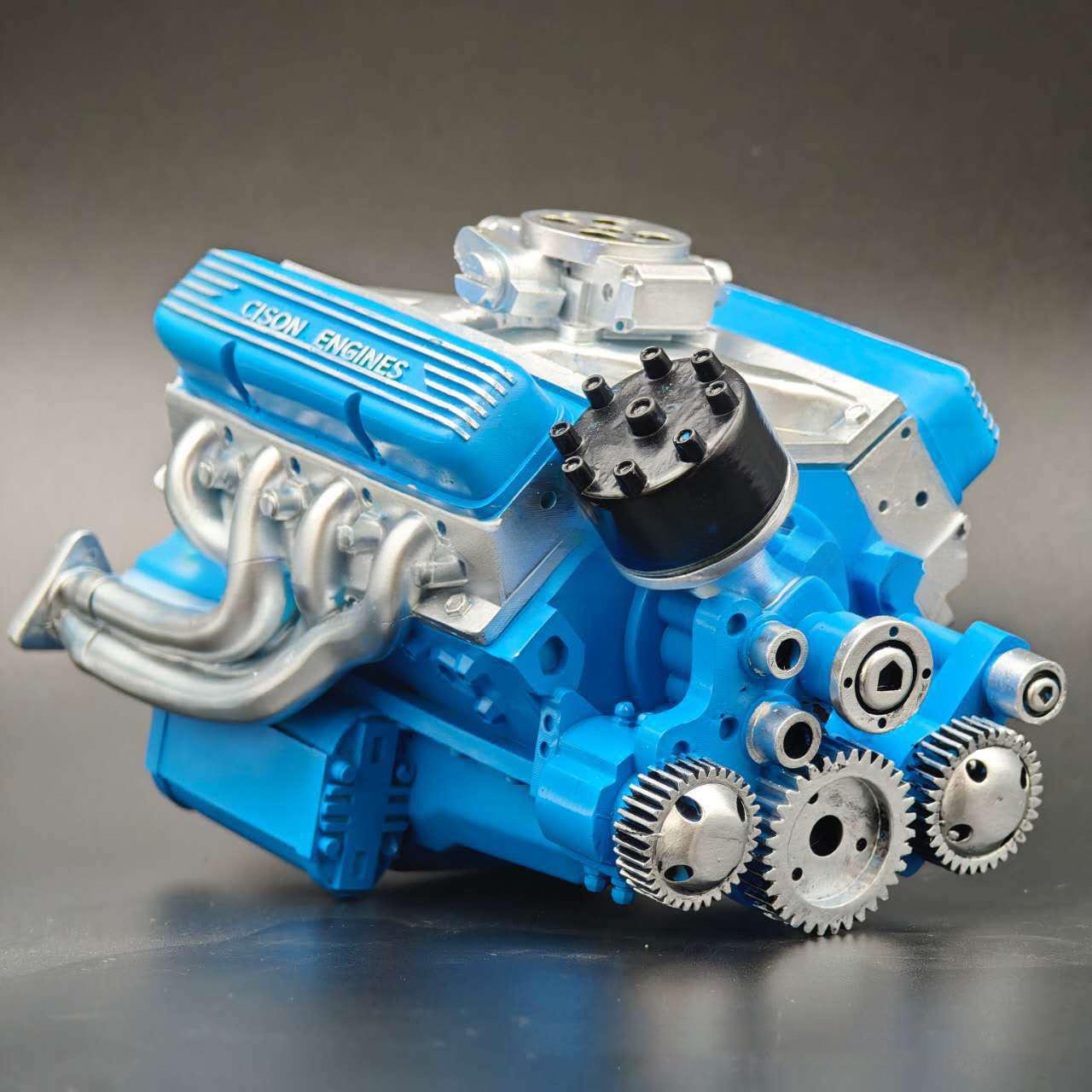 Gasoline OHV V8 Small-block Engine Model Kits 4-Stroke 44cc Water-Cooled 1/6