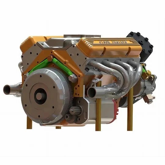 Gasoline OHV V8 Small-block Engine Model Kits 4-Stroke 44cc Water-Cooled 1/6