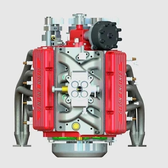 Gasoline OHV V8 Small-block Engine Model Kits 4-Stroke 44cc Water-Cooled 1/6
