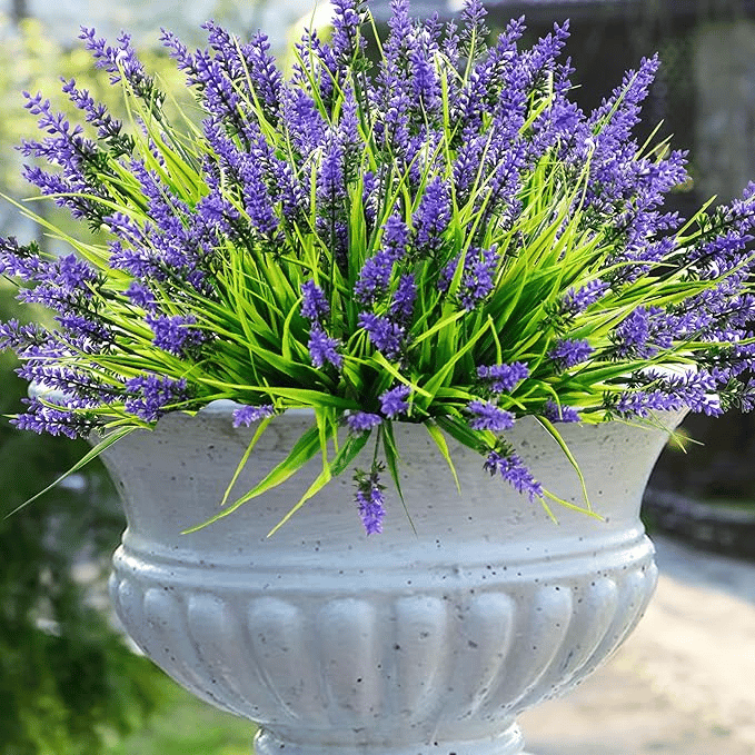 49% OFF🔥Lavender Artificial Flowers,UV Resistant Outdoor Fake Plants(1 Bundle length 13.8inches)