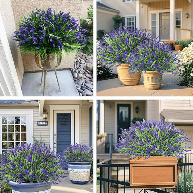 49% OFF🔥Lavender Artificial Flowers,UV Resistant Outdoor Fake Plants(1 Bundle length 13.8inches)
