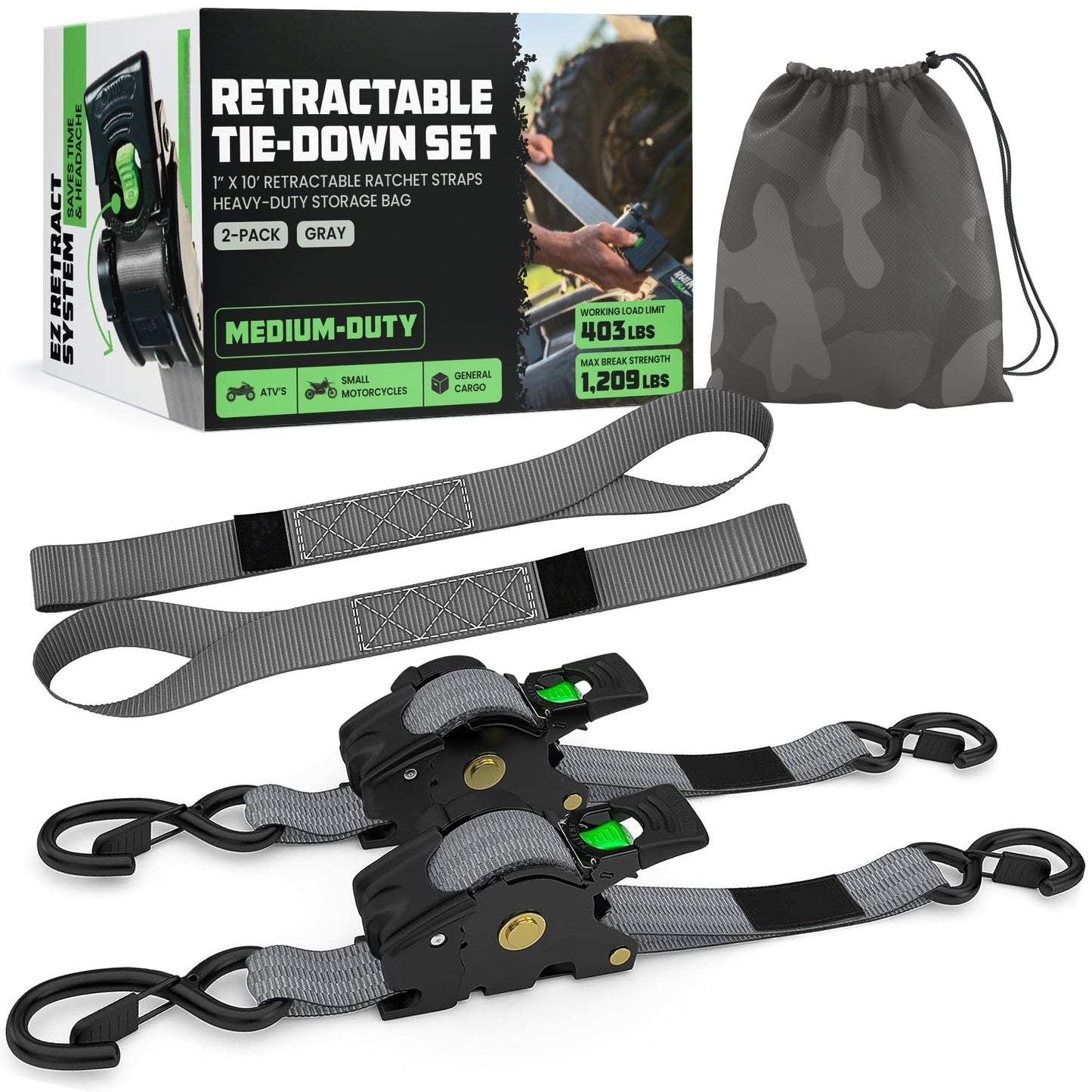 Retractable Ratchet Straps
