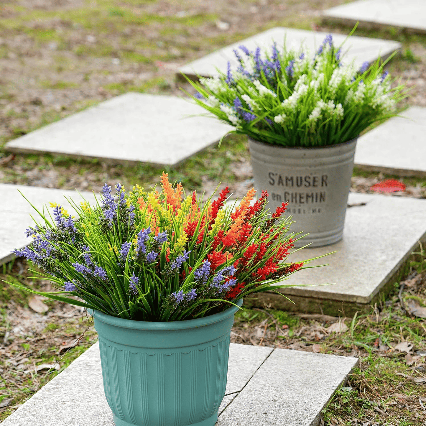 49% OFF🔥Lavender Artificial Flowers,UV Resistant Outdoor Fake Plants(1 Bundle length 13.8inches)