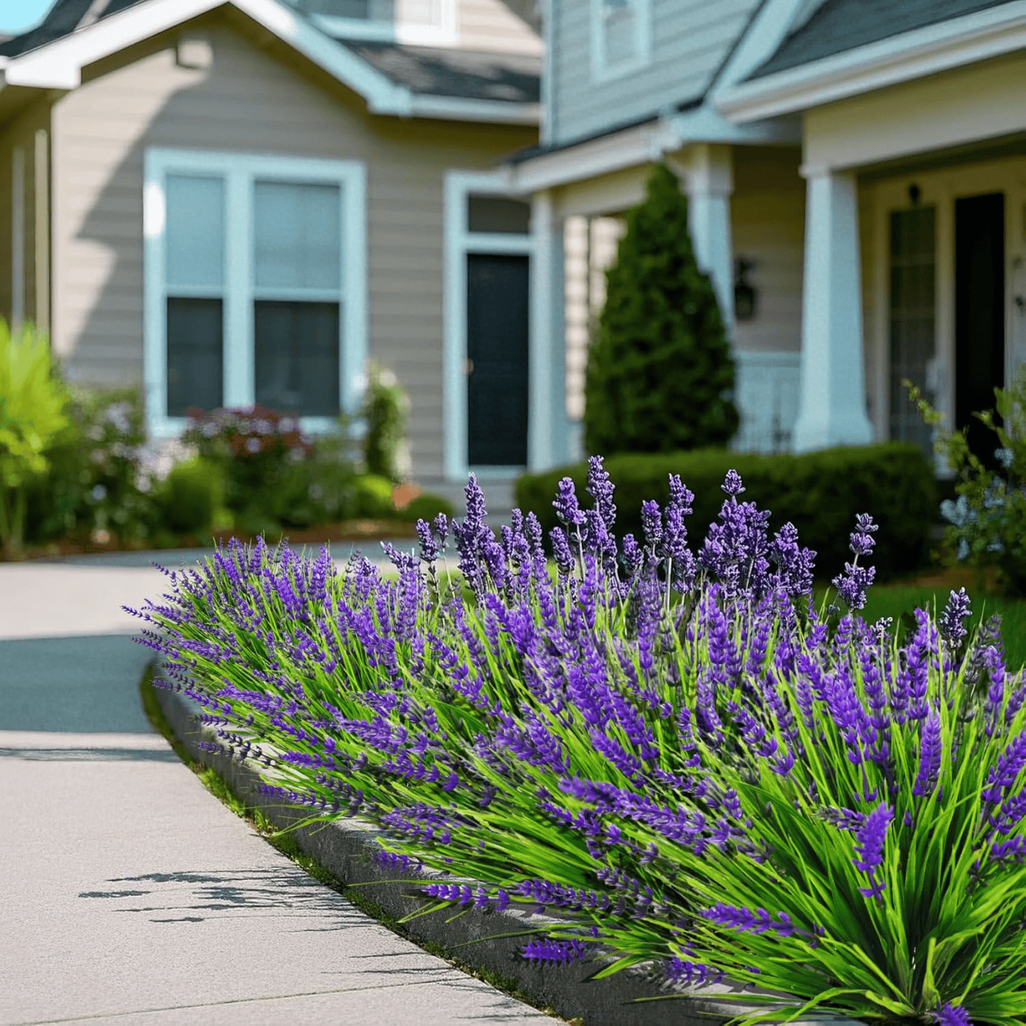 49% OFF🔥Lavender Artificial Flowers,UV Resistant Outdoor Fake Plants(1 Bundle length 13.8inches)
