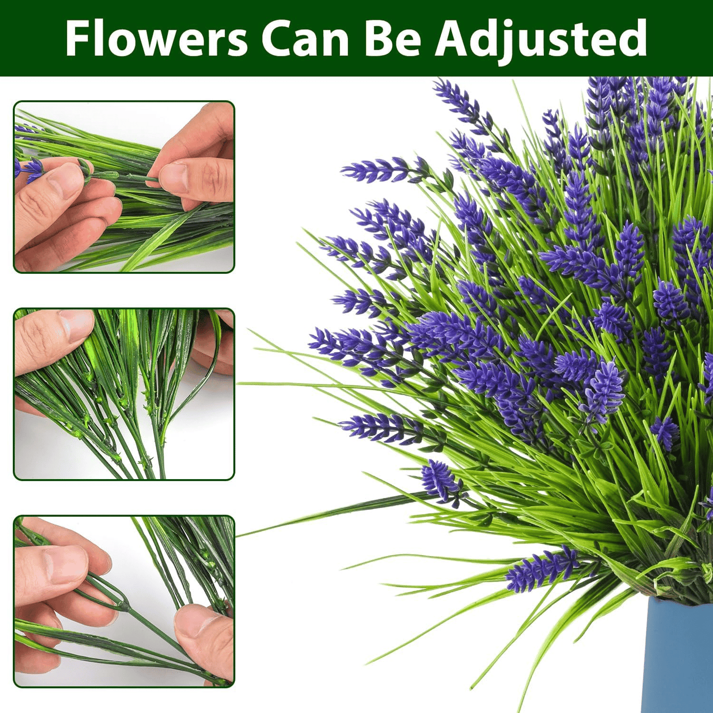 49% OFF🔥Lavender Artificial Flowers,UV Resistant Outdoor Fake Plants(1 Bundle length 13.8inches)