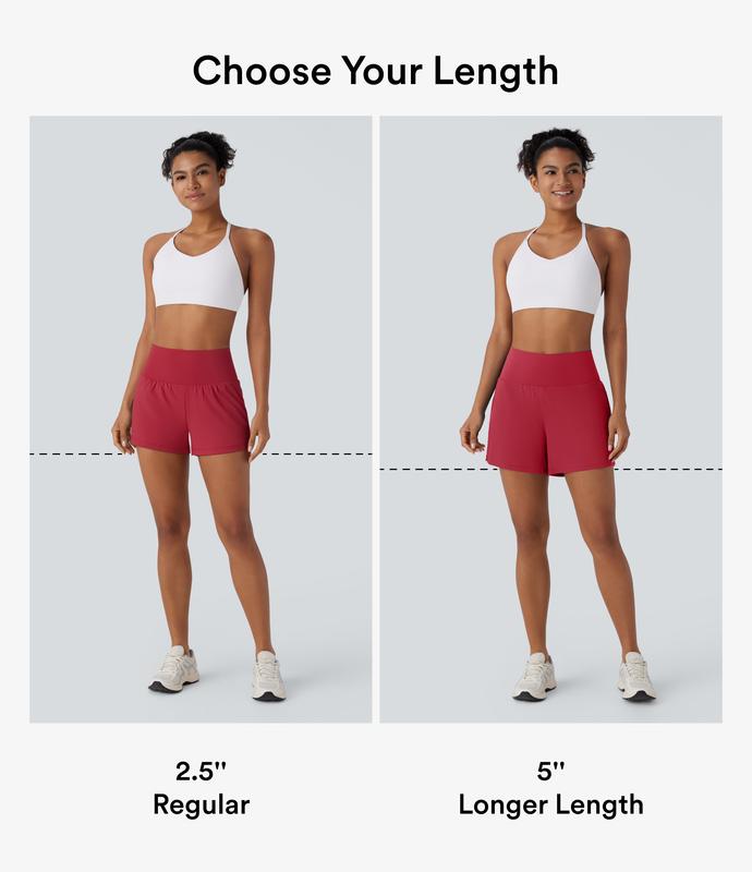 Halara Super High Waisted Back Pocket & Side Hidden Pocket 2-in-1 Yoga Shorts 2.5", Summer 2025 Running Shorts for Women, Back to School Sports Workout Shorts, Gym Outfit