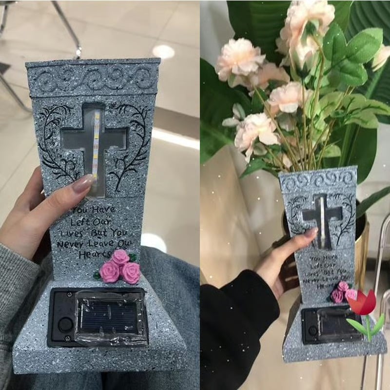Solar-powered cross angel flowerpot solar-powered cemetery vase with LED