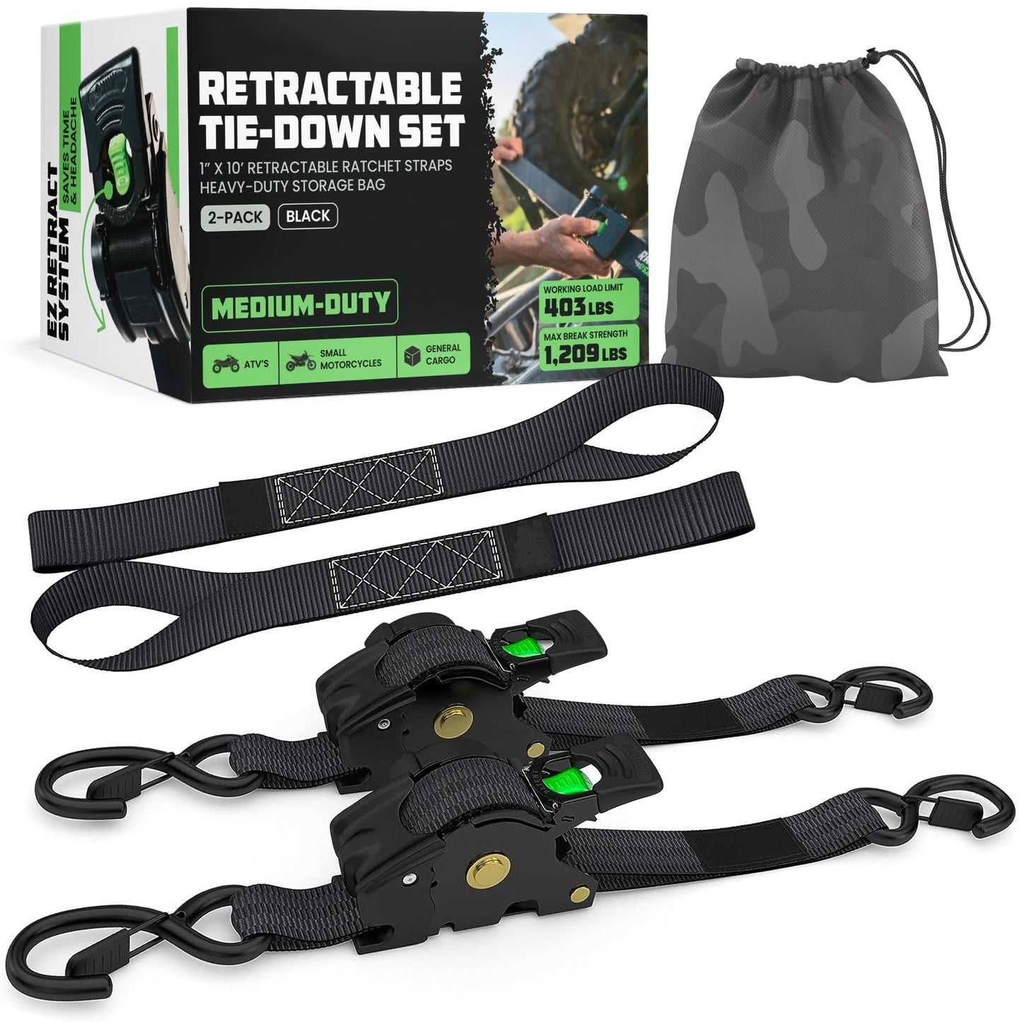 Retractable Ratchet Straps