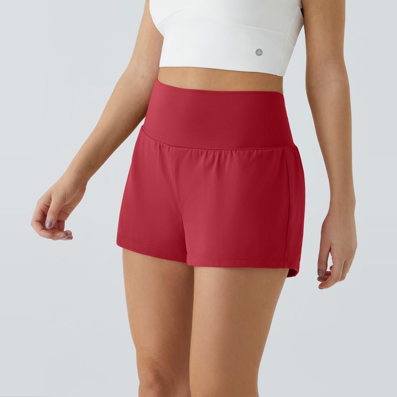 Halara Super High Waisted Back Pocket & Side Hidden Pocket 2-in-1 Yoga Shorts 2.5", Summer 2025 Running Shorts for Women, Back to School Sports Workout Shorts, Gym Outfit