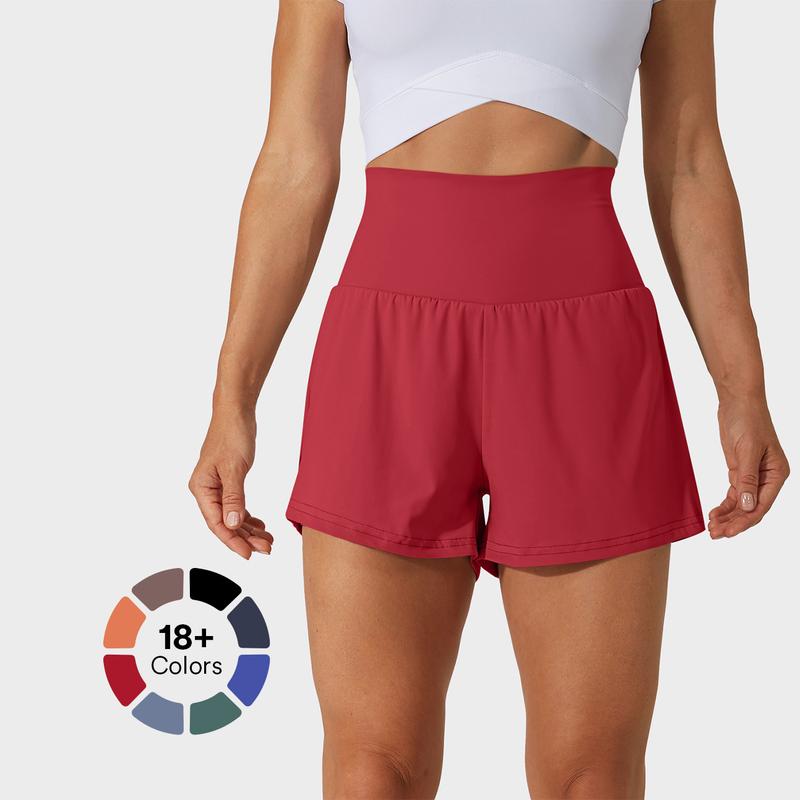 Halara Super High Waisted Back Pocket & Side Hidden Pocket 2-in-1 Yoga Shorts 2.5", Summer 2025 Running Shorts for Women, Back to School Sports Workout Shorts, Gym Outfit