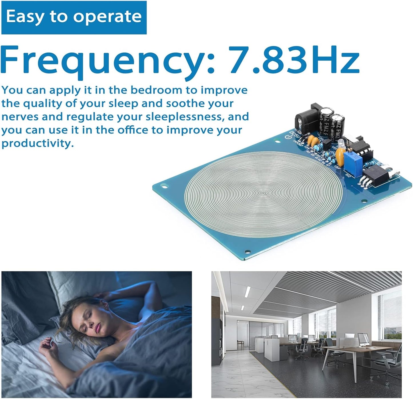 7.83Hz Schumann Waves Resonance Generator Ultra-Low Frequency Pulse Audio Resonator USB Interface, Adjustable for Improving Sleep and Heathly